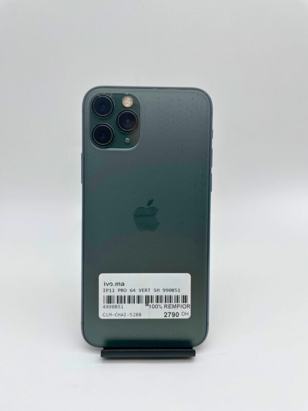 iPhone 11 Pro 64GO vert Occasion (batterie 100%) – Image 2